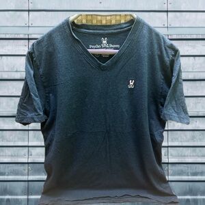 Psycho Bunny Men's Blue Navy  V-Neck T-Shirt size 6